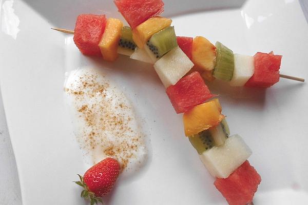 Fruit Skewers with Quark Dip