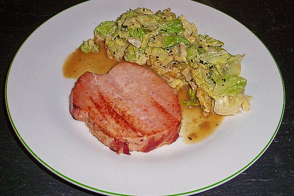 Glazed Kasseler – Roast Salmon with Savoy Cabbage