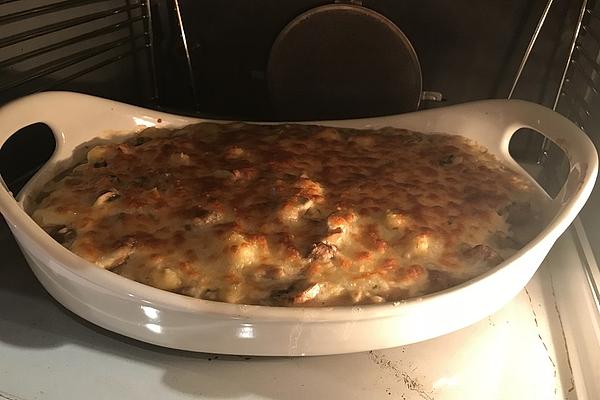 Gnocchi and Mushroom Casserole with Salami