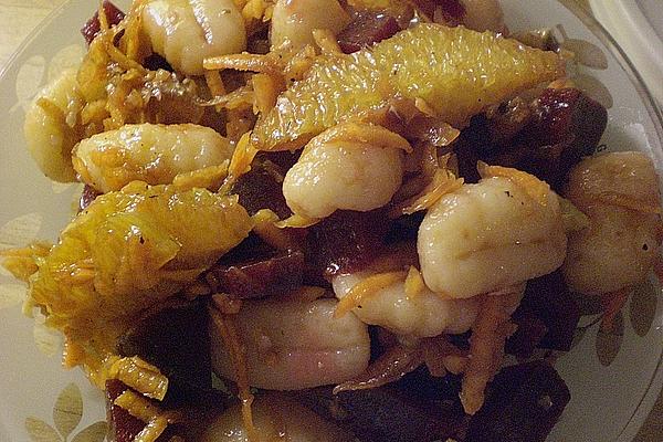 Gnocchi – Salad with Carrots, Beetroot, Orange and Nuts