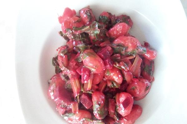 Gnocchi with Beetroot and Swiss Chard