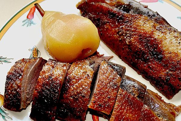 Goose Breast and Leg on Peppery Pear Foam