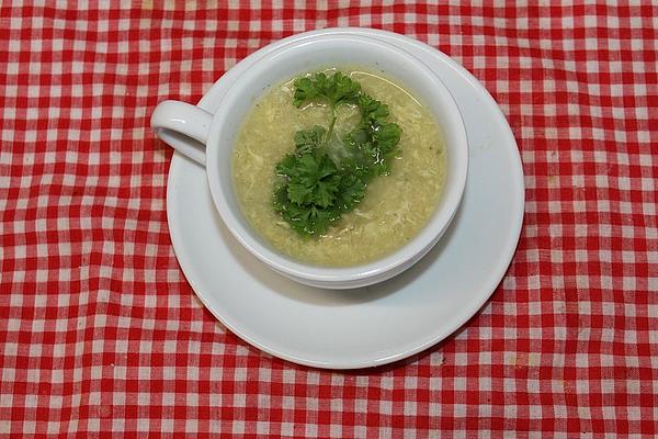 Grandma`s Traditional Semolina Soup with Egg