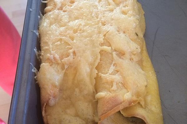 Gratinated Crepes with Porcini Mushroom Cream