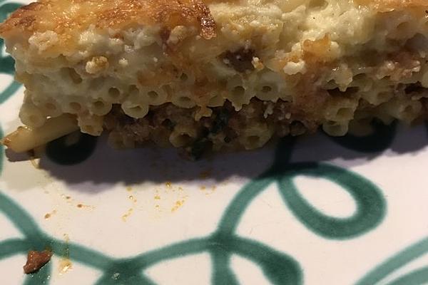Greek Macaroni Mince Casserole