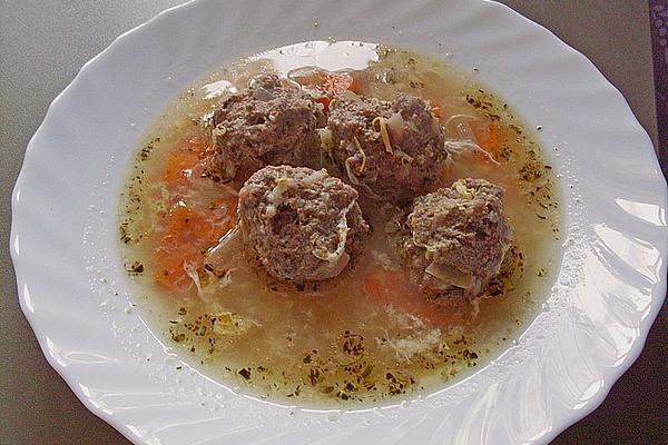 Greek Meatball Soup with Egg and Lemon