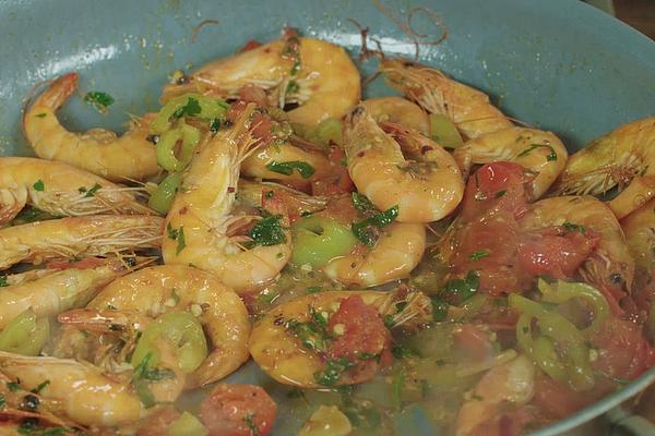 Greek Meze: Flambéed Prawns