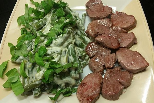 Green Beans with Basil and Pork Loin