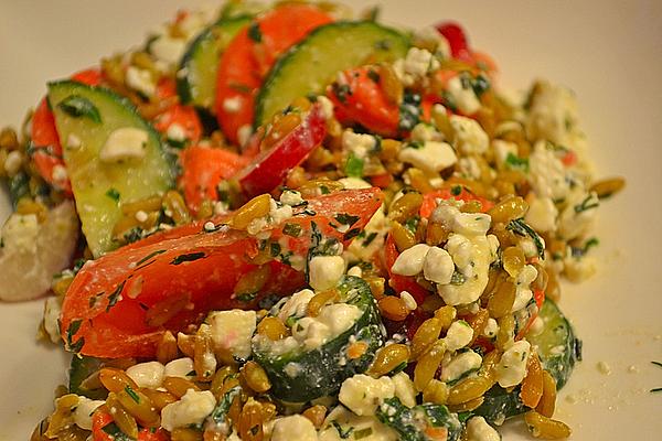 Green Seed Salad with Two Types Of Cheese