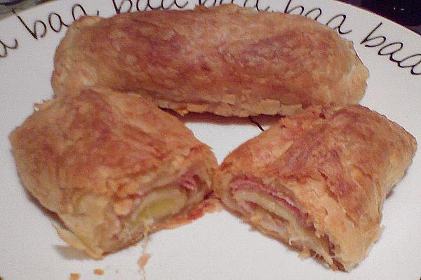 Ham and Leek Wrapped in Puff Pastry