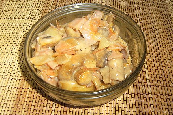 Ham and Mushroom Sauce with Pasta