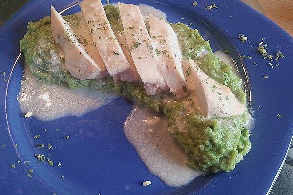 Heartbeat Gorgonzola Chicken on Broccoli Puree