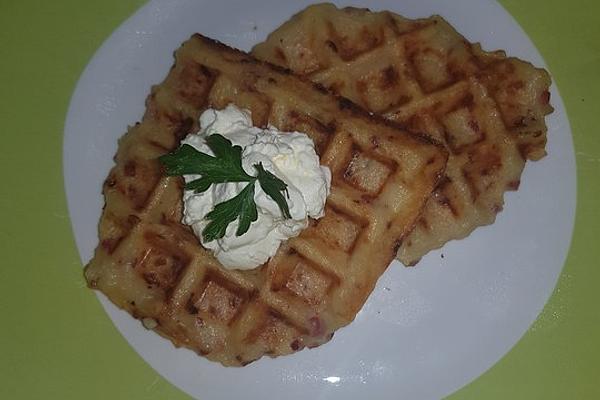 Hearty Waffles with Bacon and Onions