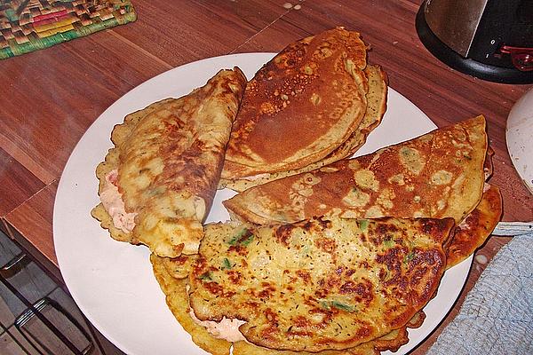 Herbal Crepes with Tomato and Goat Cheese Filling