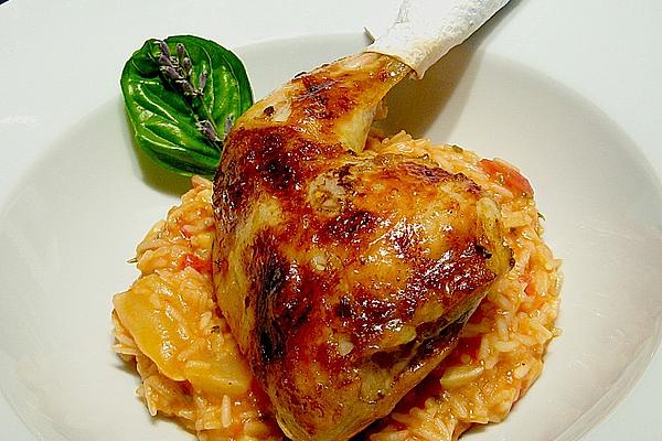 Herbal – Fennel – Risotto with Crispy Chicken Thighs