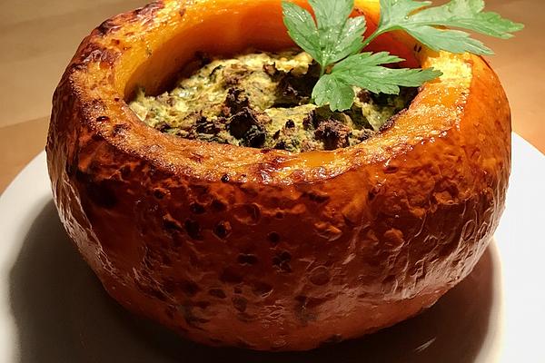 Hokkaido Pumpkin Filled with Tofu Spinach