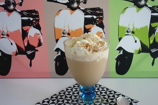 Iced Coffee with Vanilla Ice Cream and Milk