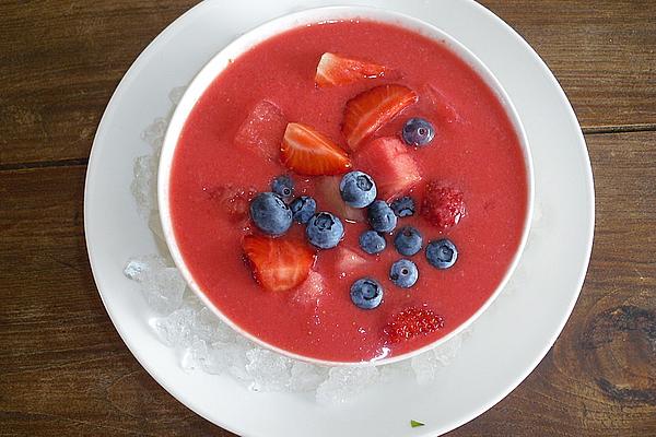 Iced Strawberry Watermelon Gazpacho