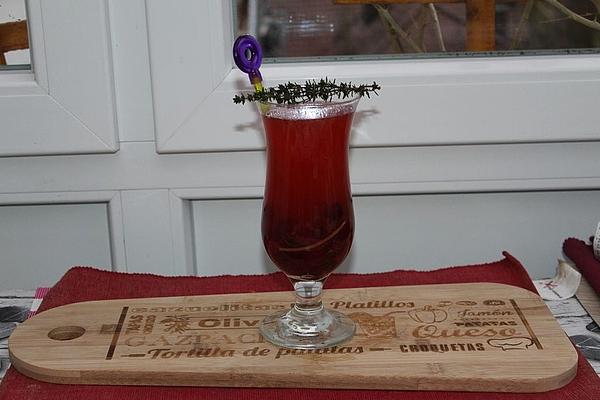 Iced Tea with Cherries and Thyme