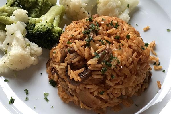Indian Rice and Mushroom Pan