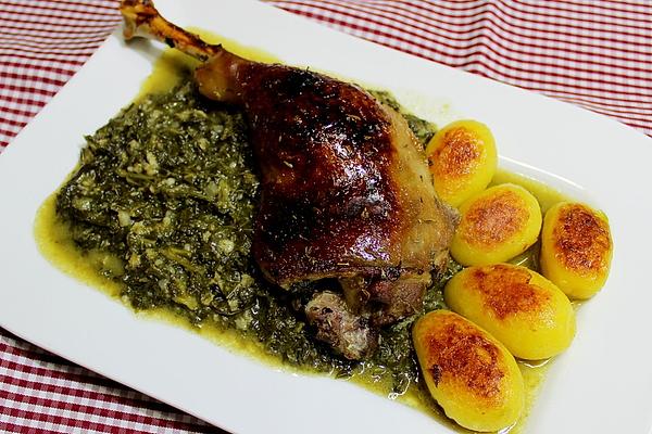 Kale with Goose Legs