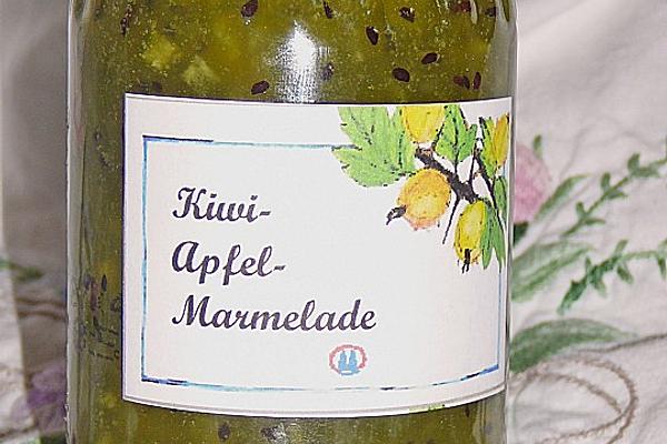 Kiwi Jam with Apple Pieces