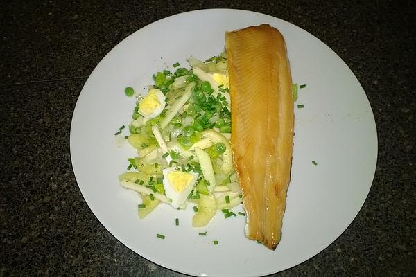Kohlrabi Salad with Smoked Trout
