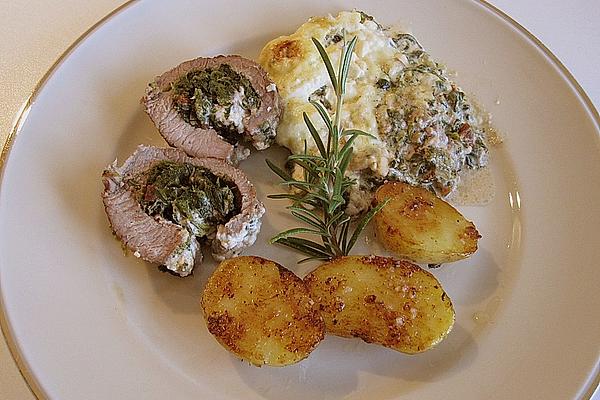 Lamb Salmon Stuffed with Feta and Spinach