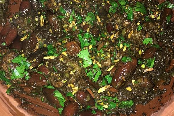 Lamb Tagine with Dates, Pistachios and Almonds