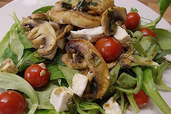 Lamb`s Lettuce with Mixed Mushrooms and Parmesan Shavings