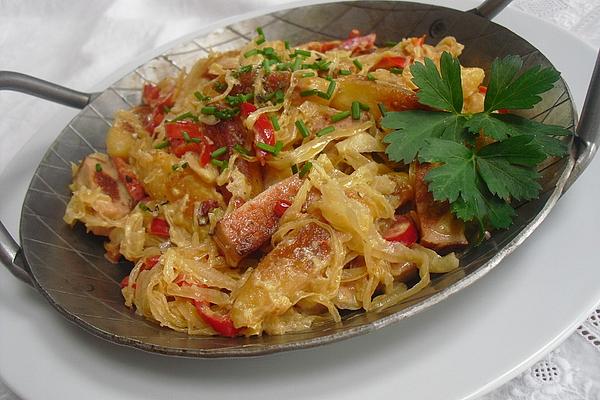 Leberkäse Sauerkraut Pan