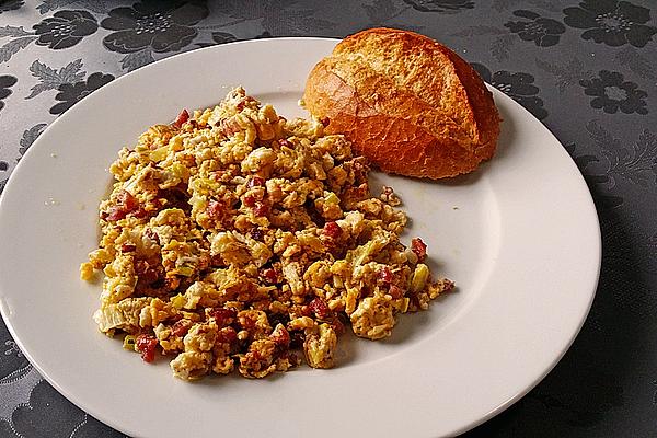 Leek and Bacon Scrambled Eggs