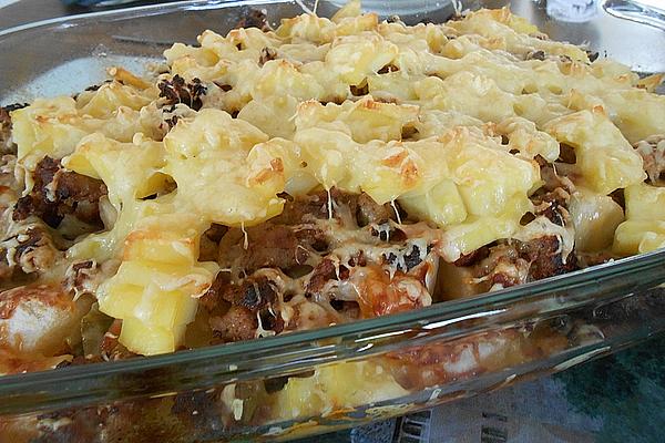 Leek Potato Casserole with Mince