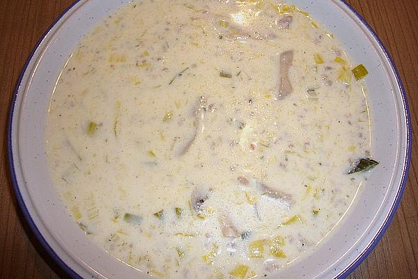 Leek Soup with Meatloaf