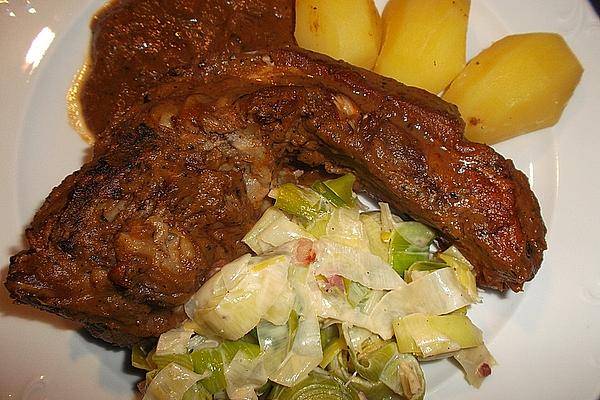 Leek with Bacon in Cheese Sauce