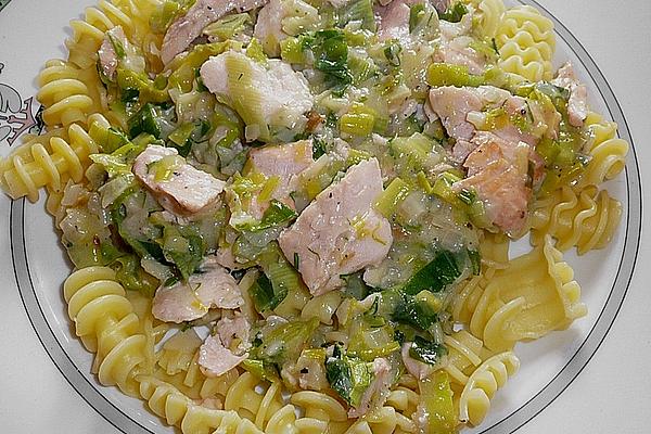 Leek with Salmon Cream