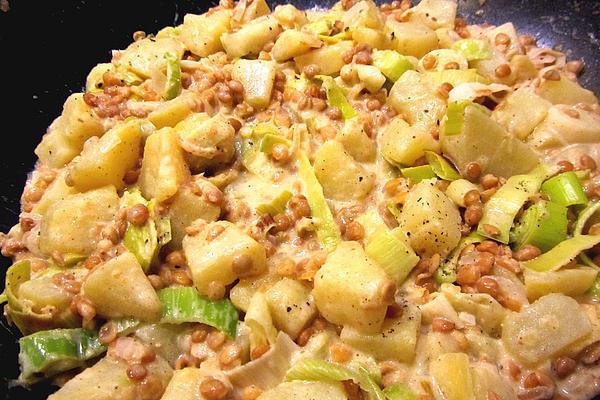 Leeks Meet Lentils and Mustard in Oven