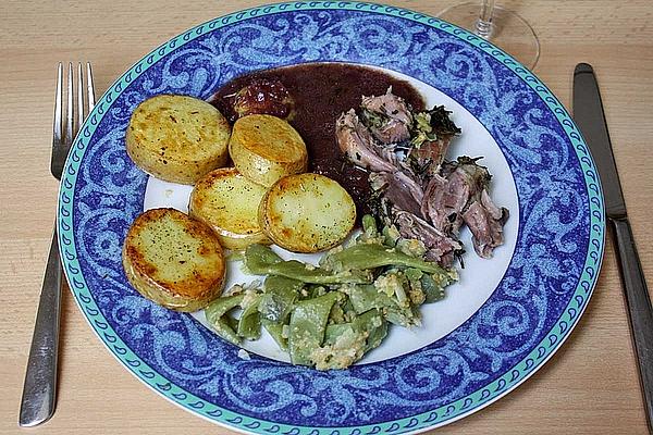 Leg Of Lamb Cooked in Hay with Rosemary Sauce