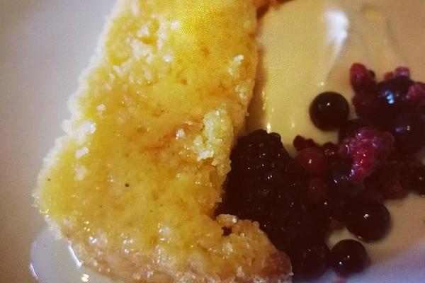 Lemon Polenta Cake with Rosemary Syrup
