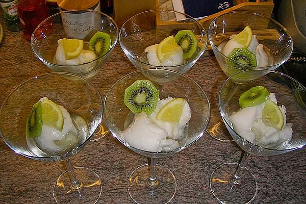 Lemon Sorbet with Sparkling Wine