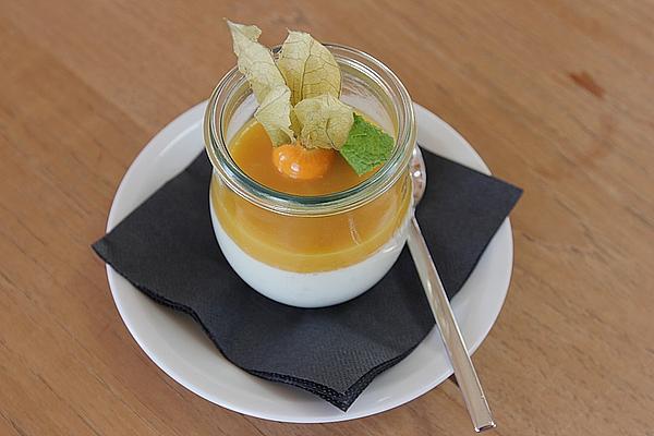 Lemongrass Panna Cotta with Mango Sauce