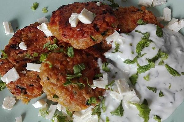 Lentil Patties with Yogurt and Mint Sauce