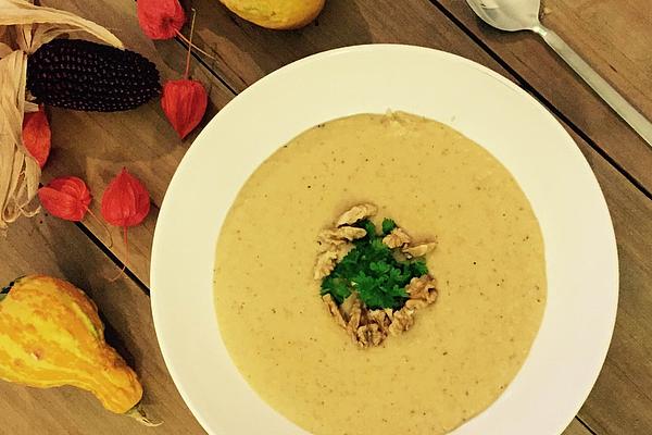 Lentil Soup with Yellow Lentils and Walnuts