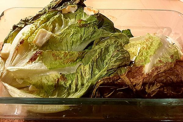 Lettuce Hearts (romaine) Filled with Feta Cheese