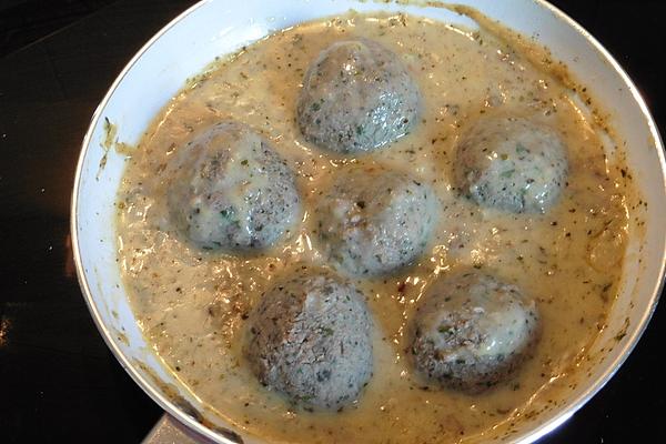 Liver Dumplings in Cream Sauce