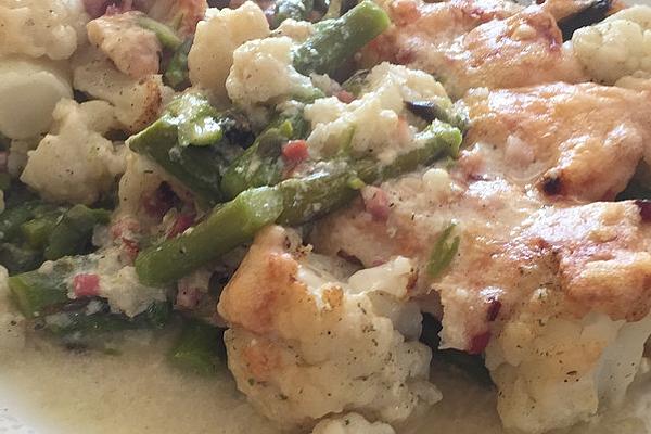 Low Carb Cauliflower and Asparagus Casserole