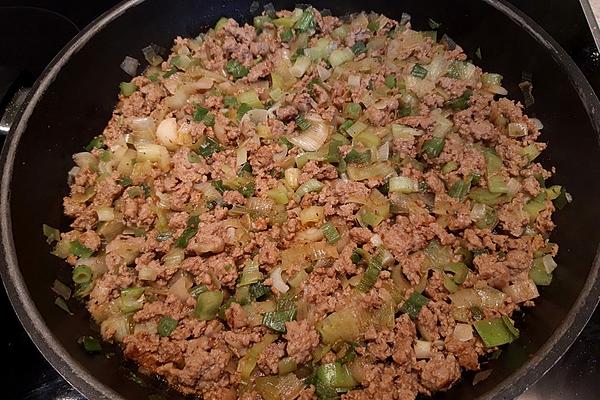 Low Carb Mince Mushroom and Leek Pan