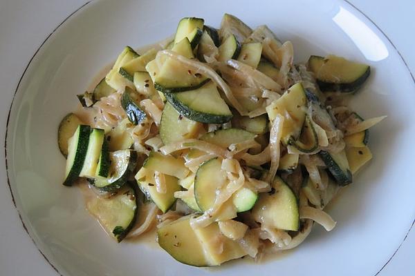 Lukewarm Zucchini and Onion Salad