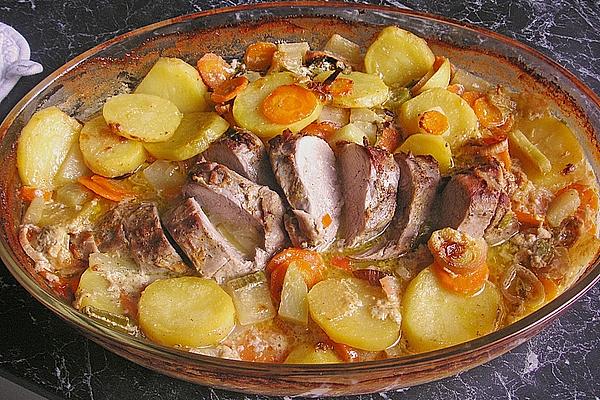 Lung Roast with Vegetables from Oven