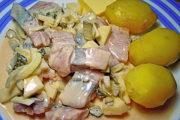 Marinated Herrings with Jacket Potatoes